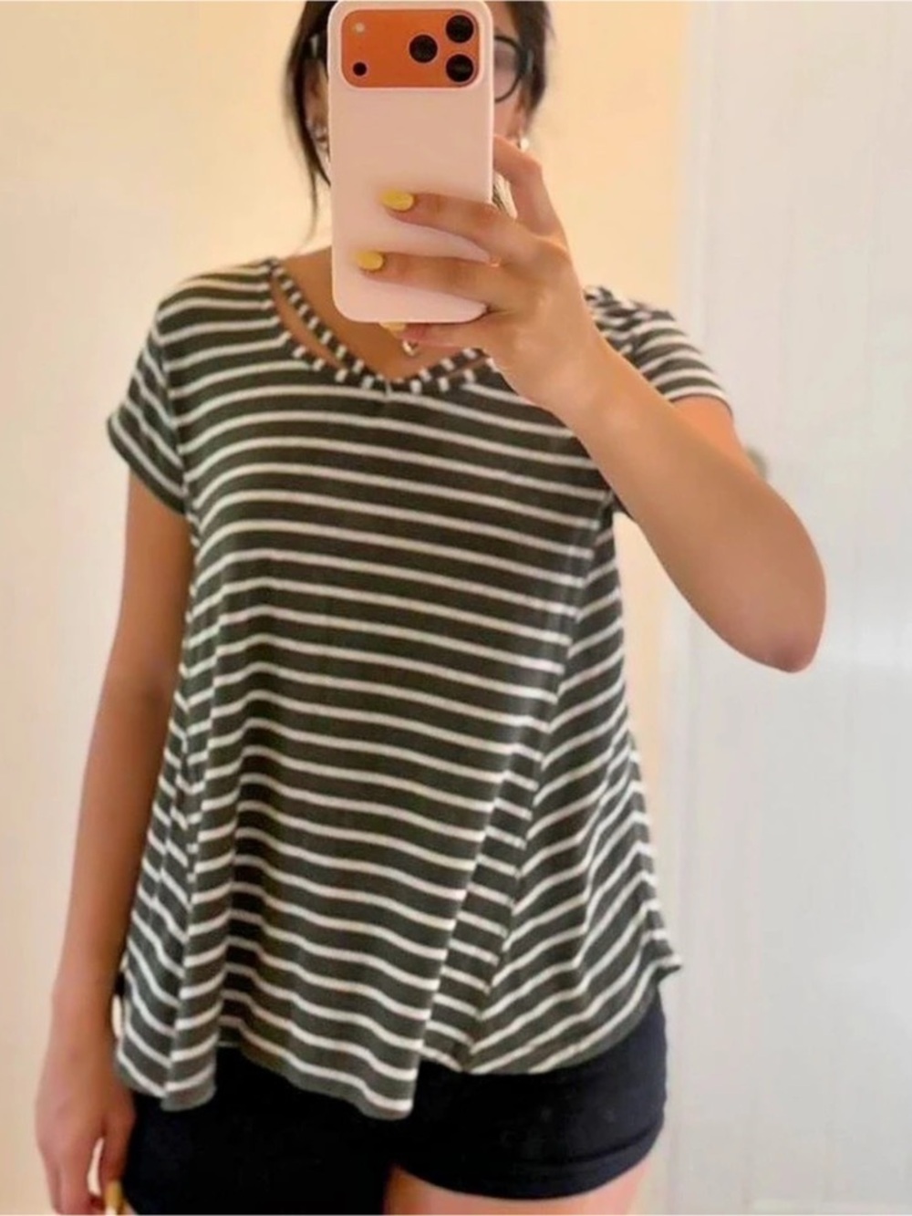 Marshalls Tee Green & White Striped
